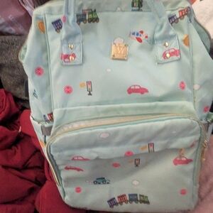Kids' Mint Green Backpack with Fun Prints